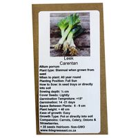 6 Degrees East Heirloom Veg Seeds - Leek - Carentan